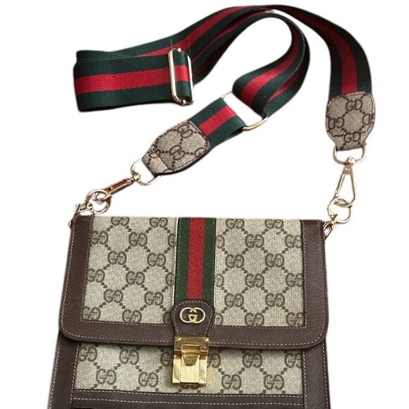 Replacement Strap Green/Red Canvas (GD) For Crossbody or Shoulder Bags - Picture 2 of 2